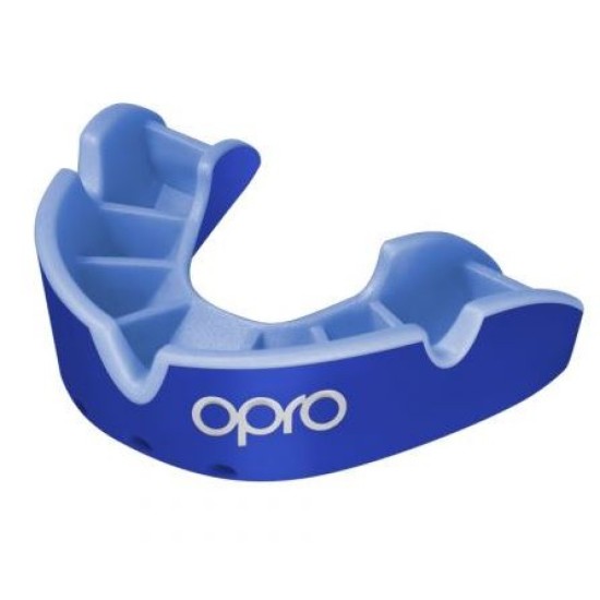 Adult 10yrs + Opro Silver Self-Fit Mouthguard Blue/Light Blue