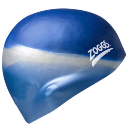 Adult Zoggs Silicone Swim Cap Blue/Silver 301603