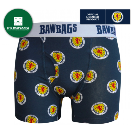 Kids Bawbags Scotland National Team - Badge Cotton Boxer Shorts