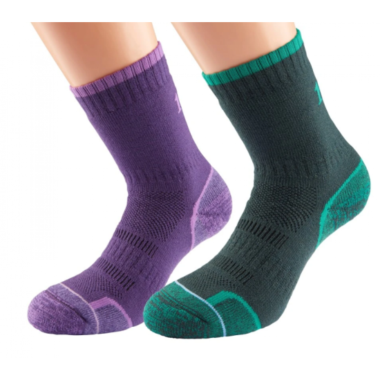 Wmns 1000 Miles Walk Sock Purple/Emerald