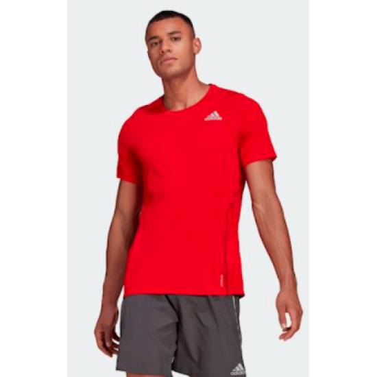 Mens Adidas Runner Tee Scarlet