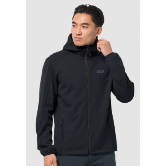 Mens Jack Wolfskin Go Hike SoftShell Black