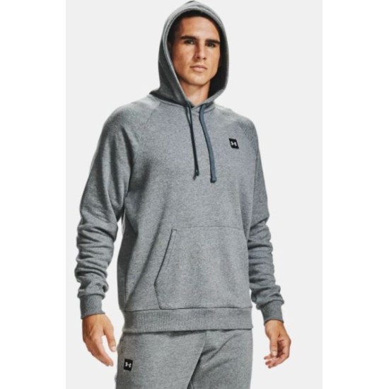 Mens UA Rival Fleece Hoodie Pitch Grey