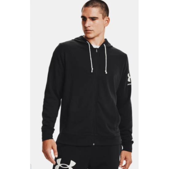 Mens UA Rival Terry Full Zip Hoodie Black