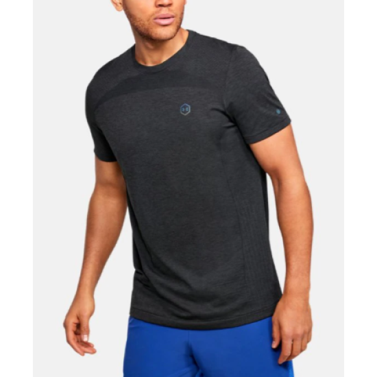 Mens UA Rush Seamless Fitted Black