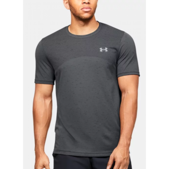 Mens UA Seamless SS Pitch Grey