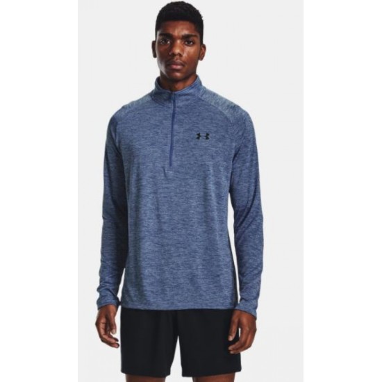 Mens UA Tech™ ½ Zip Long Sleeve Mineral Blue