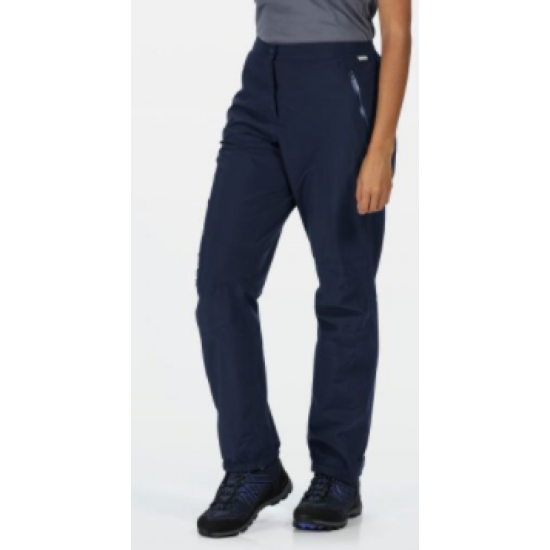 Regatta Wmns Highton Waterproof Overtrousers Navy Long Leg 33